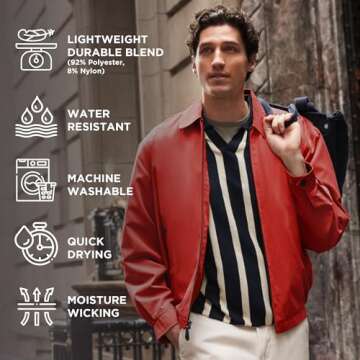 London Fog Men's Auburn Zip-Front Golf Jacket (Regular & Big-Tall Sizes), Chili, Small