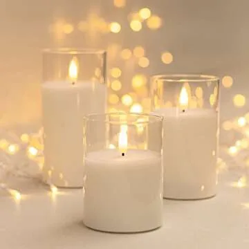 ANGELLOONG Flickering Flameless Candles with Remote, Realistic LED Decor for Home
