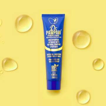 Dr. PawPaw Multipurpose Overnight Lip Mask - Lip Sleeping Mask with Peptides - Natural Lip Moisturizer for Plumper Lip - Cruelty Free - 0.84 oz