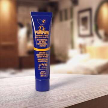 Dr. PawPaw Multipurpose Overnight Lip Mask - Lip Sleeping Mask with Peptides - Natural Lip Moisturizer for Plumper Lip - Cruelty Free - 0.84 oz