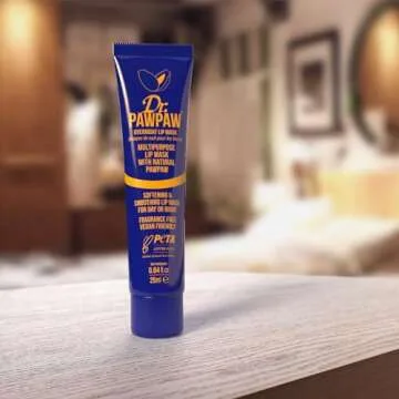 Dr. PawPaw Multipurpose Overnight Lip Mask - Lip Sleeping Mask with Peptides - Natural Lip Moisturizer for Plumper Lip - Cruelty Free - 0.84 oz