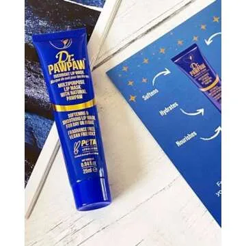 Dr. PawPaw Multipurpose Overnight Lip Mask - Lip Sleeping Mask with Peptides - Natural Lip Moisturizer for Plumper Lip - Cruelty Free - 0.84 oz