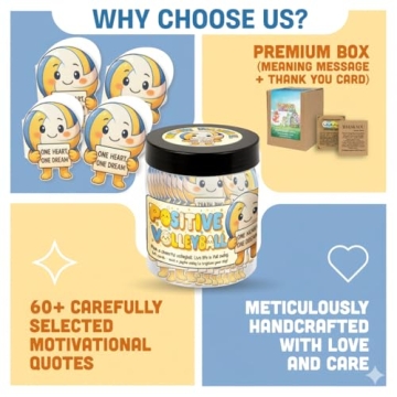 Positive Volleyball Jar - 60 Inspirational Affirmation Cards