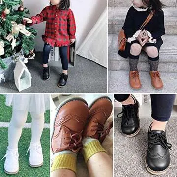 Timatego Toddler Boys Girls Oxford Shoes PU Leather Lace Up School Loafer Flats Baby Infant Uniform ...