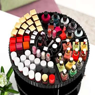 Famitree Black 360 Makeup Organizer - Large Capacity Storage