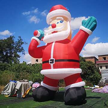 26Ft Giant Christmas Inflatables, Inflatable Santa Claus with Blower Christmas Decorations Outdoor Yard Outdoor Christmas Decorations for Holiday/Party/Christmas/Garden, Red