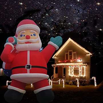26Ft Giant Christmas Inflatables, Inflatable Santa Claus with Blower Christmas Decorations Outdoor Yard Outdoor Christmas Decorations for Holiday/Party/Christmas/Garden, Red