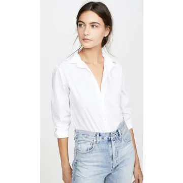 Frank & Eileen Women's Poplin Button Down Shirt - Classic White