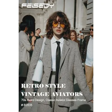 FEISEDY Retro Square Aviator Sunglasses for All
