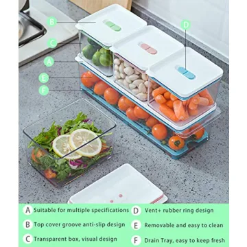 MineSign Stackable Fridge Organizers for Produce Storage