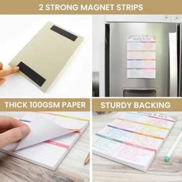 bloom daily planners Undated Weekly Tear-Off To Do List Planning Pad with Magnets - Hanging Notepad Organizer for Fridge - 6” x 9” - Floral Dots