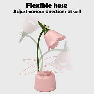 KoudHug Pink Desk Lamp, Rechargeable LED Lamp with USB Charging Port, Kawaii Desk Accessories, 3 Color Modes & Stepless Dimming, Cute Lamp for College Dorm Bedroom Reading
