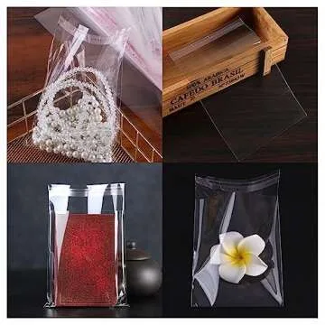 Doutop OPP Small Self Sealing Bags 500pcs 3x4 Adhesive Cellophane Bags Clear Plastic Bags for Jewelry Earrings Candies Bakery Candle Soap Cookie 8 Sizes to Choose from