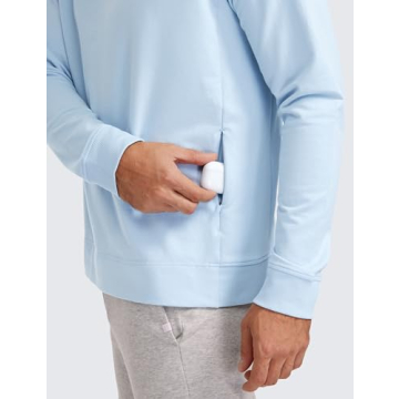 CRZ YOGA Men's Crewneck Sweatshirt French Terry Style