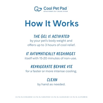 Cool Pet Mat for Dogs Over 80 Pounds - Self-Cooling Gel