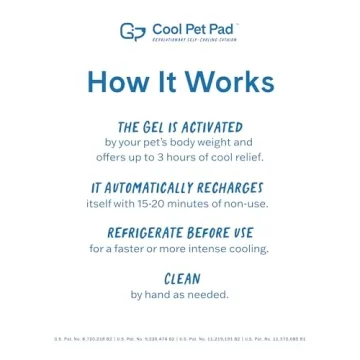 Cool Pet Mat for Dogs Over 80 Pounds - Self-Cooling Gel