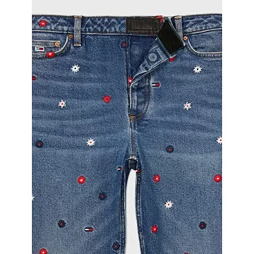 Tommy Hilfiger Adaptive Women's Embroidery Jeans Medium Wash