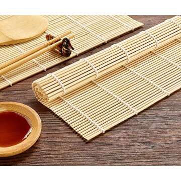 Sushi Making Kit, STNTUS Sushi Mat, Bamboo Sushi Roller Mat, Sushi Kit Gift Set, 12 Pcs Sushi Making Kit for Beginners, Bamboo Sushi Rolling Mats, Kitchen Gadgets