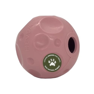 HEVEA Moon Ball 2-in-1 Dog Activation & Fetch Toy - Natural Rubber Dog Treat Ball - Active Rolling B...