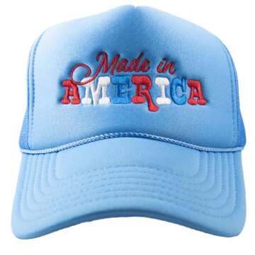 KATYDID Made in America Adjustable Trucker Hat - Patriotic Women’s Baseball Hat with Mesh Netting