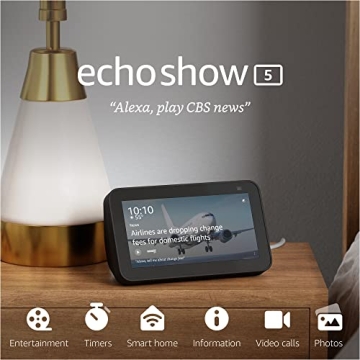 Echo Show 5 (2nd Gen) Smart Display with Alexa Charcoal