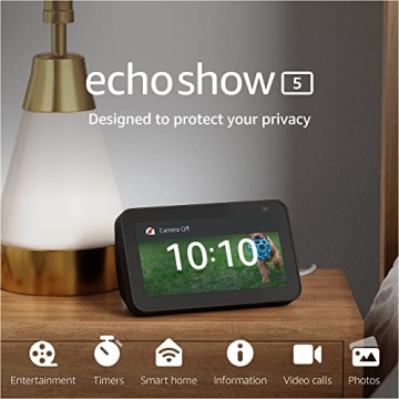 Echo Show 5 (2nd Gen) Smart Display with Alexa Charcoal