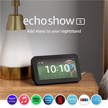 Echo Show 5 (2nd Gen) Smart Display with Alexa Charcoal