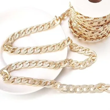 Gold Plated Aluminum Chunky Chain for Jewelry Making