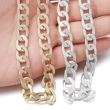 Gold Plated Aluminum Chunky Chain for Jewelry Making