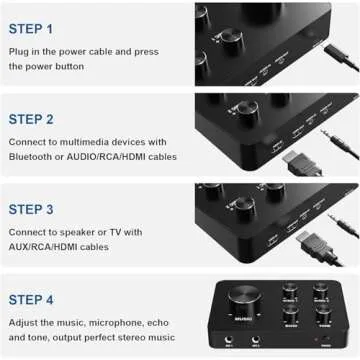 Wireless Karaoke Mixer System with Dual Handheld Microphones