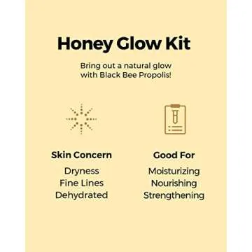 COSRX Honey Glow Kit, Korean Skin Care Set with Propolis Facial Toner, Serum, & Cream, Mini Travel Essentials, Deep Moisture, Hydration, Nourishment, Travel Size Gift Set, Korean Skin Care