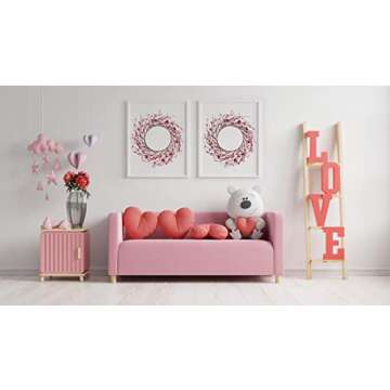 LLZLL Valentine’s Day Wreath,15 Inches Valentine’s Day Wreaths for Front Door Pink Red Heart Berry Wreath for Valentine’s Day Wedding Decor (Red/Pink/White)