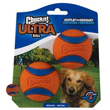 Chuckit! Ultra Ball, Medium 2 Pack Ultra Squeaker Ball 2 Pack