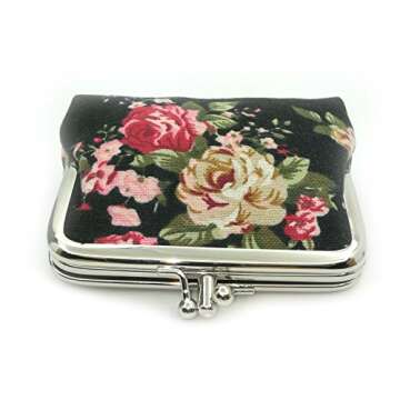 Sanxiner Cute Floral Buckle Coin Purses Vintage Pouch Kiss-lock Change Purse Wallets