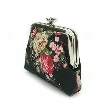 Sanxiner Cute Floral Buckle Coin Purses Vintage Pouch Kiss-lock Change Purse Wallets