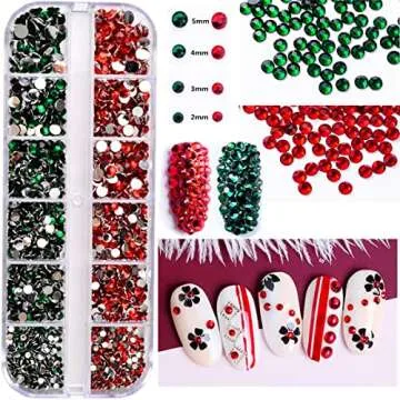 editTime 10500 Pieces Nail Art Rhinestones Crystals AB Flatback Rhinestones Stones Gems with Pick Up Tweezer and Brush for Nail Art Makeup Shoes Clothes Crafts (kit-1)