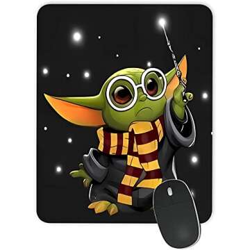 Mouse Pad Baby Yoda Mousepad Cute Mouse Pads Square Waterproof Computer Mouse Mat Non-Slip Rubber Base MousePads for Gaming Office Laptop PC Men Women，9.5x7.9X 0.12Inch