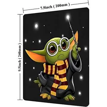 Mouse Pad Baby Yoda Mousepad Cute Mouse Pads Square Waterproof Computer Mouse Mat Non-Slip Rubber Base MousePads for Gaming Office Laptop PC Men Women，9.5x7.9X 0.12Inch