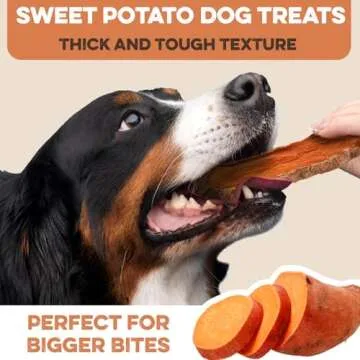 Sweet Potato Slices For Dogs - Single Ingredient Grain Free Dog Treats, Best High Anti-Oxidant Healthy 100% Natural Thick Cut Dried Sweet Potato Dog Treats With No Added Preservatives (2lb)