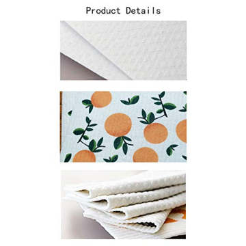 UMOYIT Swedish Dish Clothes Reusable Kitchen Dish Towels Absorben and Fast Dry Cleaning Cloths Set of 4 No Odor Wipes (Orange)