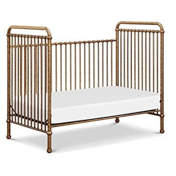 NAMESAKE Abigail 3-in-1 Convertible Baby Crib (Gold) - GREENGUARD Gold Certified - Convertible Crib to Toddler Bed and Daybed - Baby Bed w/ 4 Adjustable Heights - Vintage Baby Crib Convertible