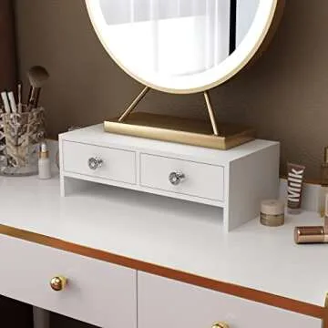 Elegant WELLAND Monitor Stand Riser with Drawers