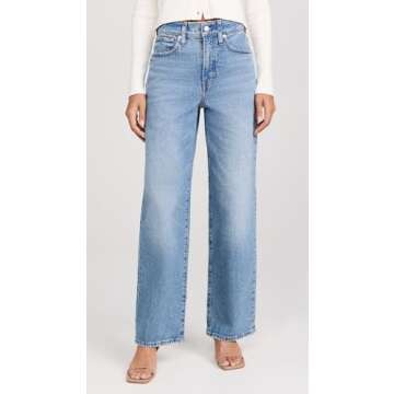 Madewell Women's The Perfect Vintage Wide Leg Jeans, Enmore Wash, Blue, 25