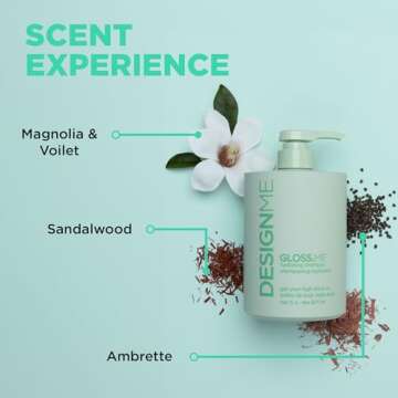 Design.Me GLOSS.ME Hydrating Shampoo | Hemp & Argan Oil Shampoo Adds Softness & Shine | Straight, Wavy, or Curly Hair Shampoo | Sulfate-Free & Color-Safe Moisturizing Shampoo for Dry Hair, 32 Fl Oz