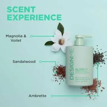 Design.Me GLOSS.ME Hydrating Shampoo | Hemp & Argan Oil Shampoo Adds Softness & Shine | Straight, Wavy, or Curly Hair Shampoo | Sulfate-Free & Color-Safe Moisturizing Shampoo for Dry Hair, 32 Fl Oz