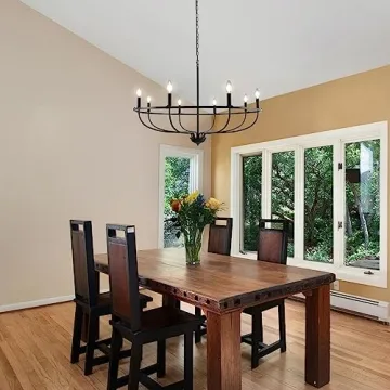 WBinDX 8-Light Black Chandelier for Modern Farmhouse Decor