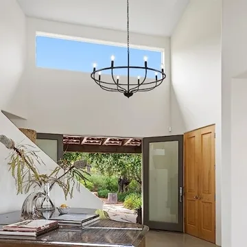 WBinDX 8-Light Black Chandelier for Modern Farmhouse Decor