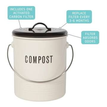 Now Designs Vintage Compost Bin - Eco-Friendly Kitchen Must-Have