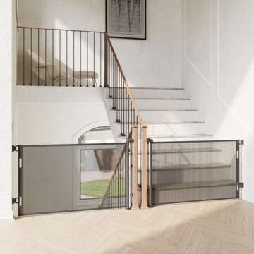 Cumbor 2 Pack Baby Gate Retractable Gates for Stairs, Mesh Dog Gate for The House, Wide Pet Gate 33"...