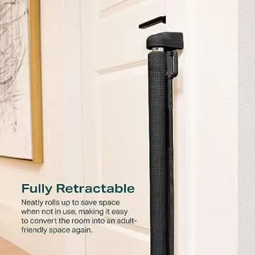 Cumbor 2 Pack Baby Gate Retractable Gates for Stairs, Mesh Dog Gate for The House, Wide Pet Gate 33" Tall, Extends to 55" Wide, Long Child Safety Gates for Doorways, Hallways, Indoor/Outdoor(Black)